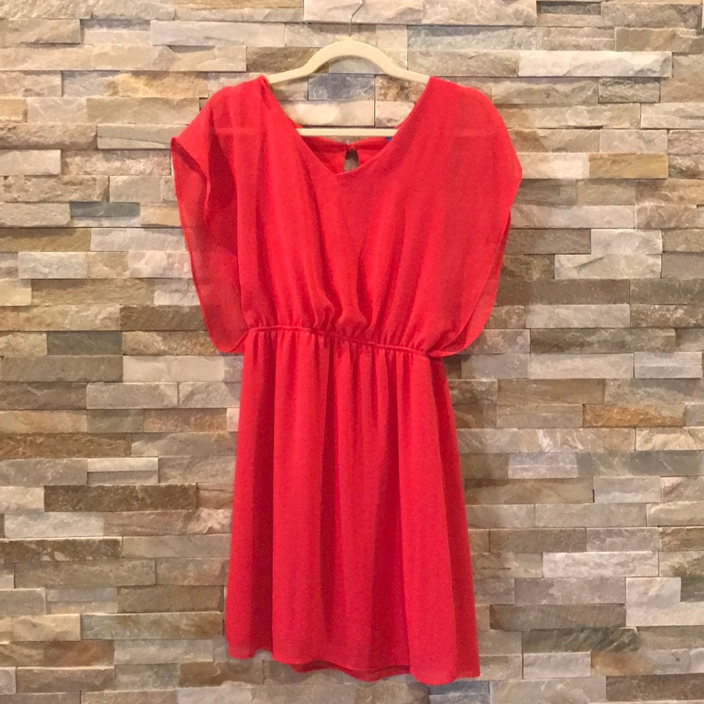 Flowy coral summer dress